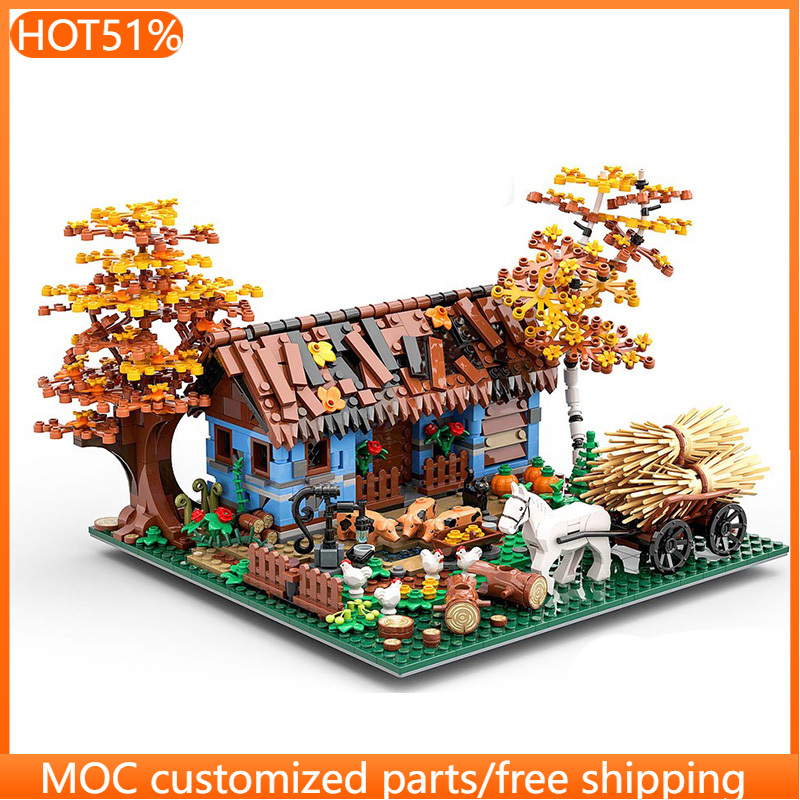 Urban Farming Technology - 1120 ชิ้น บ้านไร่โบราณในเมือง MOC ชุดตัวต่อแบบโมดูลาร์ ดีไซน์ยอดนิยม